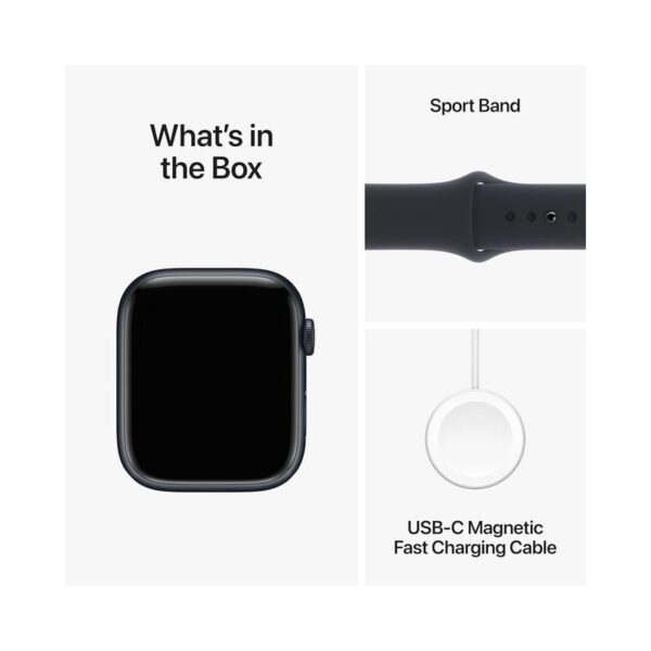 Apple Watch Series 9 Smartwatch with Aluminium Case with Sport Band, Fitness Tracker, Blood Oxygen & ECG Apps, Water-Resistant. - Image 3