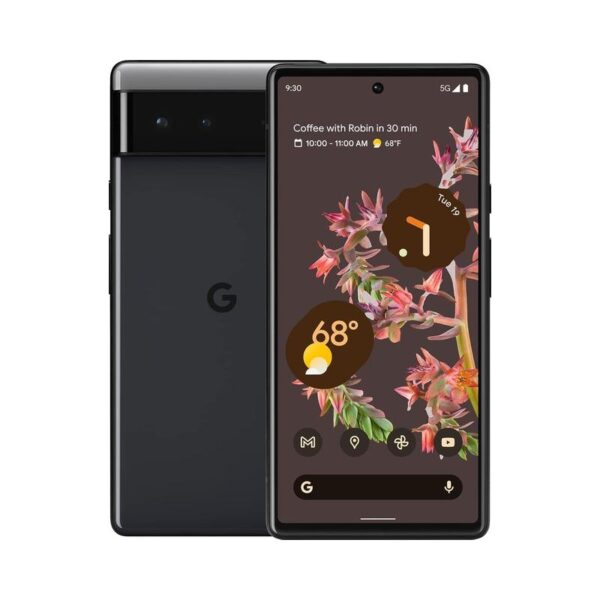 Google Pixel 6 128GB 5G Smartphone - 6.4-inch OLED Display, Google Tensor Chip, 50MP Rear Camera, Night Sight, 4K Video Recording, 5G Connectivity, Titan M2 Security, Fingerprint Unlock, IP68 Water and Dust Resistance, Magic Eraser, Material You, and Live Translate