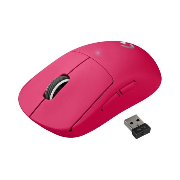 Logitech G PRO X Superlight Wireless Gaming Mouse – Ultra-lightweight design for ultimate agility, featuring a HERO 25K sensor with 25,600 DPI precision, 5 programmable buttons, long-lasting battery life, and compatibility with PC and Mac – Magenta