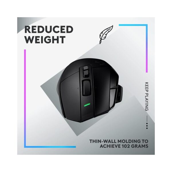 Logitech G502 X Lightspeed Wireless Gaming Mouse – Featuring LIGHTFORCE Hybrid Optical-Mechanical Switches, HERO 25K Sensor, Compatible with PC, macOS, and Windows – Black - Image 2