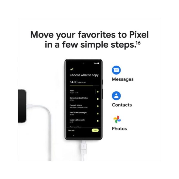 Google Pixel 6 128GB 5G Smartphone - 6.4-inch OLED Display, Google Tensor Chip, 50MP Rear Camera, Night Sight, 4K Video Recording, 5G Connectivity, Titan M2 Security, Fingerprint Unlock, IP68 Water and Dust Resistance, Magic Eraser, Material You, and Live Translate - Image 6