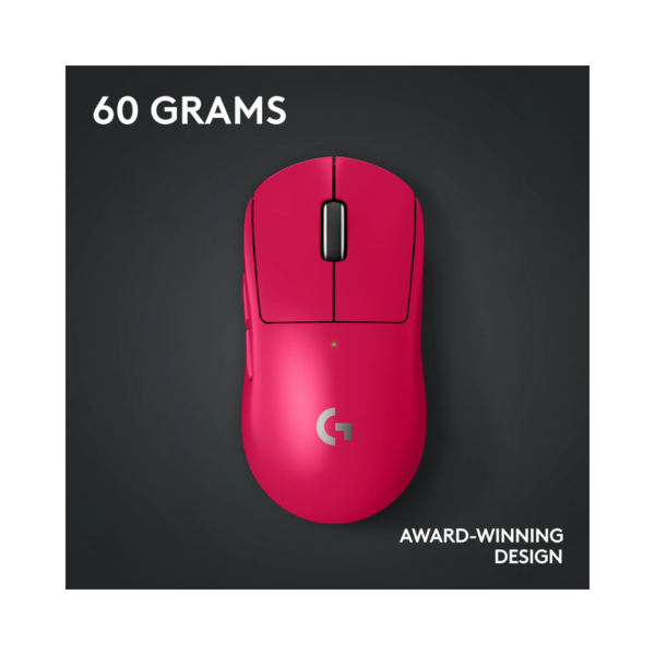 Logitech G PRO X SUPERLIGHT 2 LIGHTSPEED Lightweight Wireless Optical HERO 2 Sensor 44 000 DPI Gaming Mouse with 8K Polling - Magenta - Brand New - Image 5