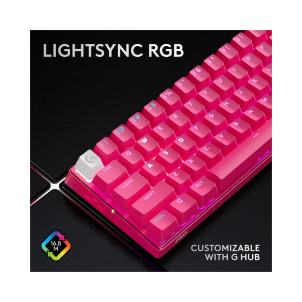 Logitech G Pro X 60 Lightspeed GX Optical Tactile - Magenta - Brand New - Image 4