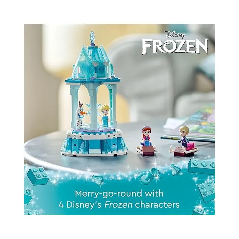 LEGO Disney Frozen Anna and Elsa’s Magical Carousel 43218 Ice Palace Building Toy Set with Disney Princess Elsa, 175 Pcs - Image 3