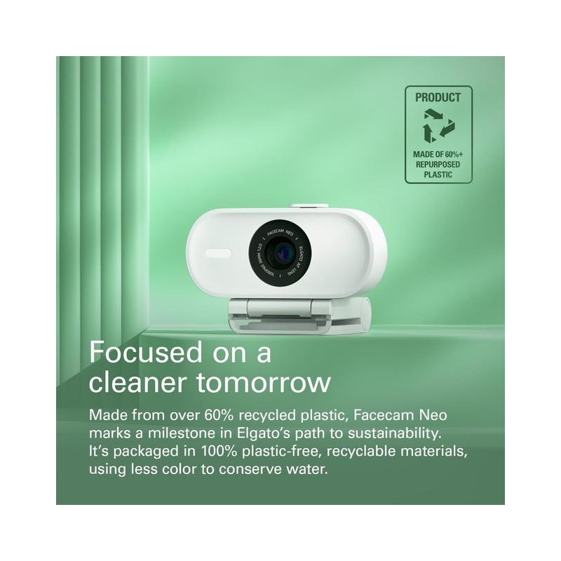 Elgato Facecam Neo – Full HD Webcam with HDR, Privacy Shutter & 60fps for Video Calls & Streaming - Brand New - Image 3