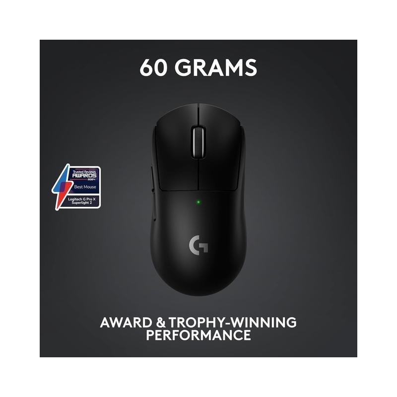 Logitech G PRO X SUPERLIGHT 2 LIGHTSPEED Lightweight Wireless Optical HERO 2 Sensor 44 000 DPI Gaming Mouse with 8K Polling - Black - Open Box - Image 2