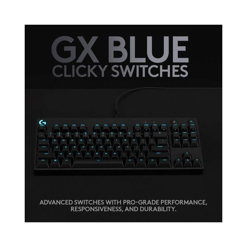 Logitech G Pro Wired Mechanical Gaming Keyboard, GX Blue Clicky - Brand New - Image 3