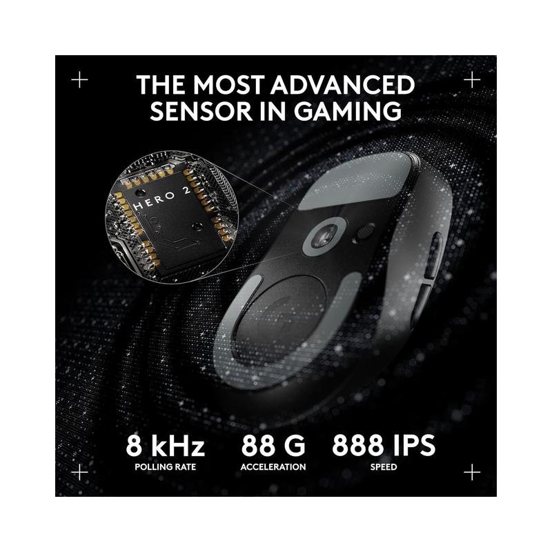 Logitech G PRO X SUPERLIGHT 2 LIGHTSPEED Lightweight Wireless Optical HERO 2 Sensor 44 000 DPI Gaming Mouse with 8K Polling - Black - Open Box - Image 13