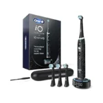 Oral-B iO Series 10 Electric Toothbrush, Rechargeable Power Toothbrush with iO Sense Charger, 4 Brush Heads, Cosmic Black