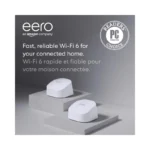 Amazon eero 6 mesh wifi system - Supports internet plans up to 500 Mbps, Coverage up to 280 m², Connect 75+ devices, 2-pack.