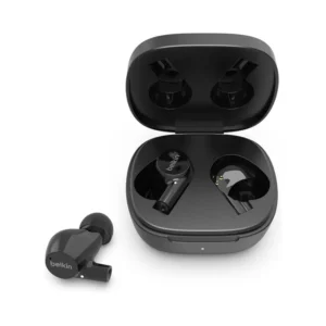Belkin SoundForm Rise True Wireless Ear Buds with Wireless Charger Case, Dual Microphone, IPX5 Water Resistant Earbuds - Black (Brand New)