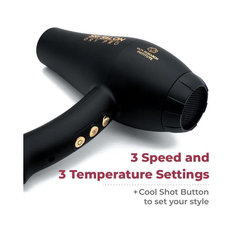 Skin Research Institute Salon Dry Pro Infrared Hair Dryer - Negative Ions for Reduced Frizz, Fast-Drying and Max Shine, Attachments Included - Brand New - Image 5