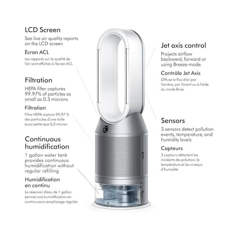 Dyson Purifier Humidify+Cool PH03, HEPA Oscillating Air Purifier (White/Silver) | Brand New & Sealed (Distressed Box) - Image 2