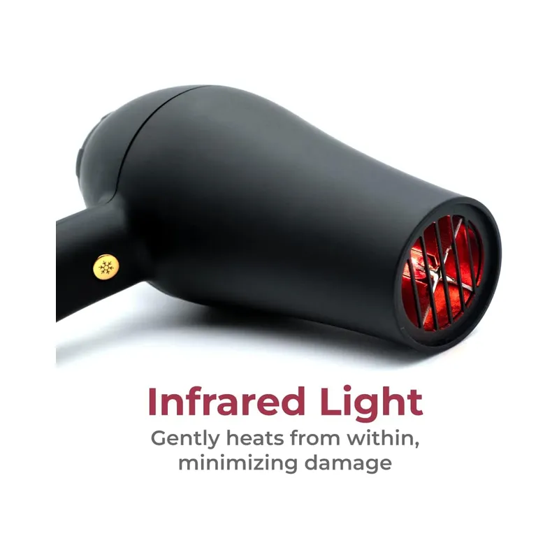 Skin Research Institute Salon Dry Pro Infrared Hair Dryer - Negative Ions for Reduced Frizz, Fast-Drying and Max Shine, Attachments Included - Brand New - Image 4