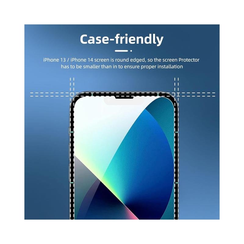 NEW'C 3 Pack Designed for iPhone 14, iPhone 13, iPhone 13 Pro (6.1 inches) Screen Protector Tempered Glass,Case Friendly Scratch-proof, Bubble Free, Ultra Resistant - Image 5