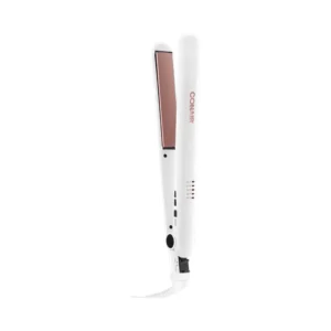 Conair Double Ceramic 1'' Flat Iron, 25mm Hair Straightener, 410°F High Ceramic Heat, 30-second Heat-up, Even Heat and Fast Styling, White