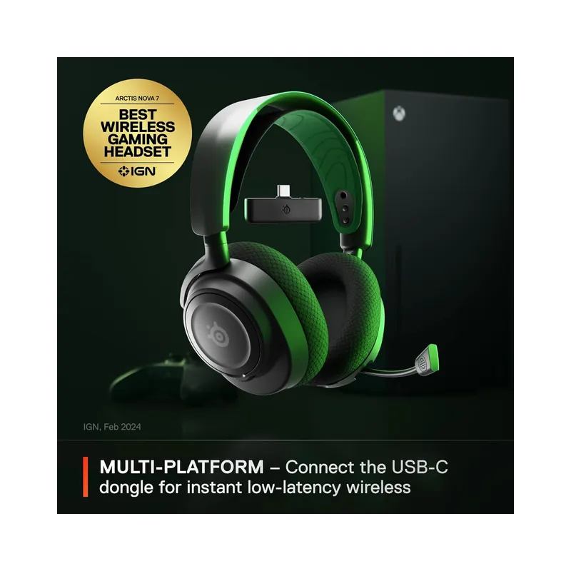 SteelSeries Arctis Nova 7X Wireless Multi-Platform Gaming Headset — Neodymium Magnetic Drivers - Black (Brand New) - view 3