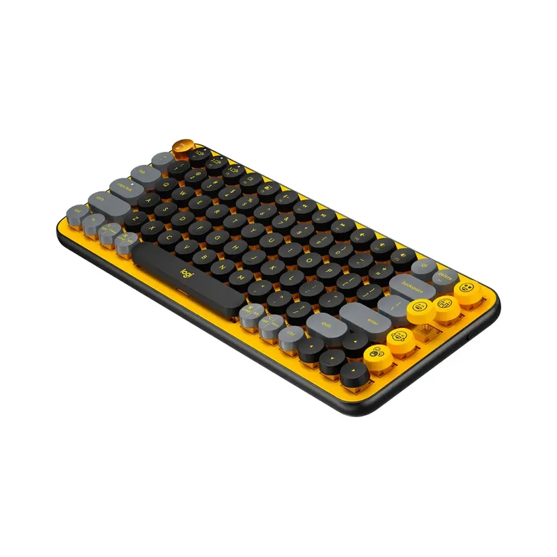 Logitech - POP Keys Wireless Mechanical Tactile Switch Keyboard for Windows/Mac with Customizable Emoji Keys - Blast Yellow - (Brand New)