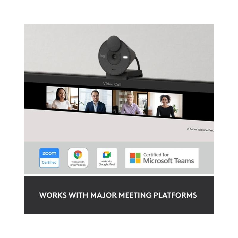 Logitech Brio 300 1920x1080p USB-C Webcam with Privacy Shutter - Graphite (Brand New) - Image 7