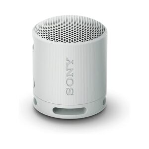 Sony SRS-XB100 Wireless Bluetooth Portable Lightweight Super-Compact Travel Speaker, Extra-Durable IP67 Waterproof & Dustproof, 16 Hour Battery, Versatile Strap, and Hands-Free Calling Black | (Brand New) - Light Grey