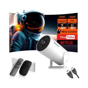 Gaimoo Mini Projector 2024 Upgraded 1080P Native 4K Support Portable Projector [Built-in App] - Open Box