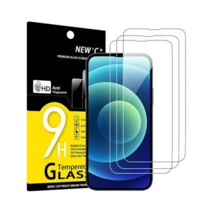 NEW'C 3 Pack Designed for iPhone 14, iPhone 13, iPhone 13 Pro (6.1 inches) Screen Protector Tempered Glass,Case Friendly Scratch-proof, Bubble Free, Ultra Resistant