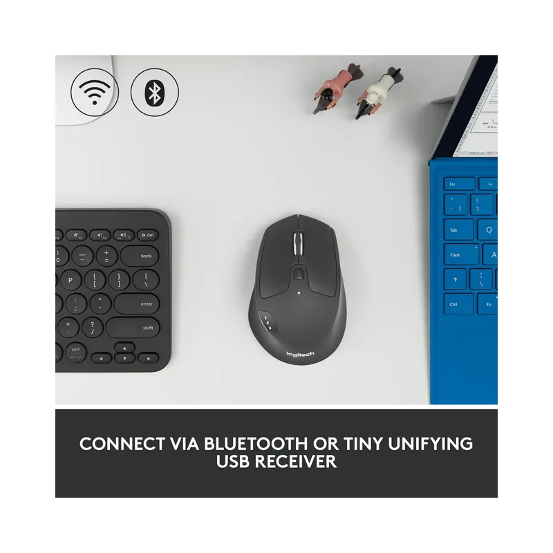Logitech M720 Triathlon Multi-Device Wireless Mouse, Bluetooth, USB Unifying Receiver, Black - Brand New - Image 4