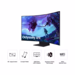 SAMSUNG Odyssey Ark 55-Inch Curved Gaming Screen, 4K UHD 165Hz 1ms Quantum Mini-LED with Sound Dome Technology.