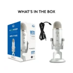 Logitech Blue Yeti Silver USB Mic for Recording, Streaming & Gaming on PC and Mac with Blue Voce Effects 4 Pickup Patterns.