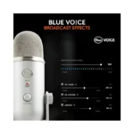 Logitech Blue Yeti Silver USB Mic for Recording, Streaming & Gaming on PC and Mac with Blue Voce Effects 4 Pickup Patterns.