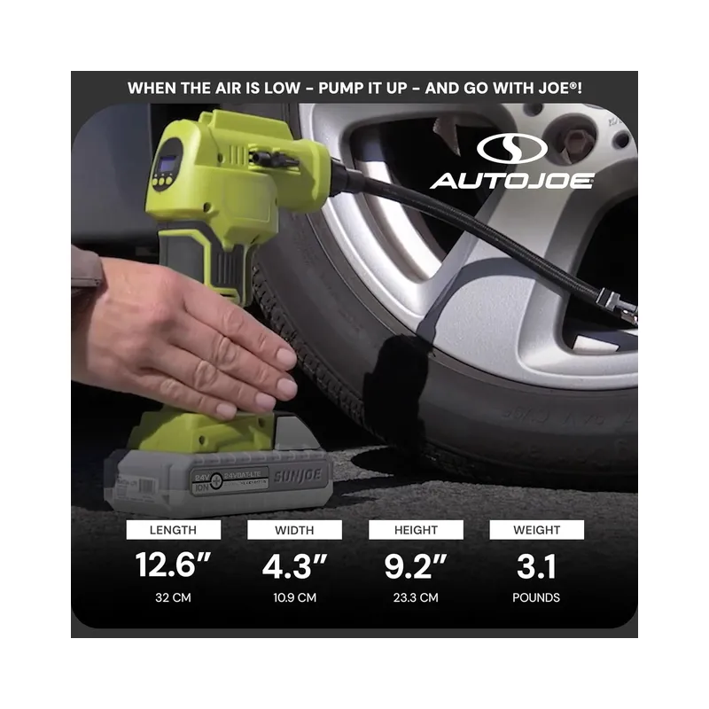 Sun Joe Cordless Air Compressor + Inflator Kit 24V Max (2.0Ah Battery + Charger) -Brand New - Image 5