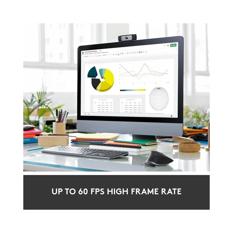 Logitech - Pro Webcam Full HD 1080 for Laptops with Ultra Wide Angle - Black (960-001070) - Brand New - Image 6