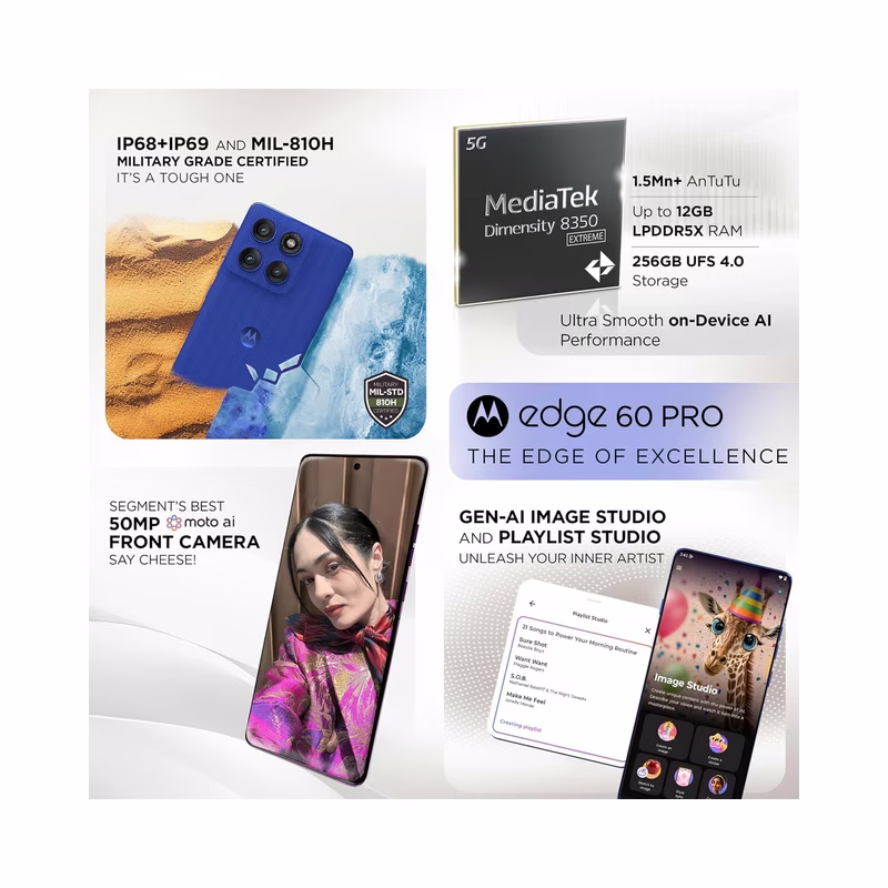 Motorola Moto Edge 60 Pro 5G Ai (12GB+512GB) NFC 50MP Triple Cam - Open Box - Image 5