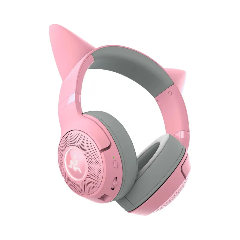 Razer Kraken Kitty V2 BT Wireless RGB Headset: Chroma RGB Kitty Ears & Earcups - Lightweight - 40 Hr Battery w/Type C Charging - Quartz Pink (Brand New) - Image 5