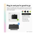 Wacom Intuos Small Bluetooth Graphics Drawing Tablet, Portable for Teachers, Students and Creators- Black (Brand New) -.