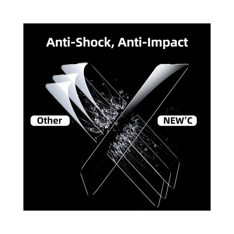 NEW'C 3 Pack Designed for iPhone 14, iPhone 13, iPhone 13 Pro (6.1 inches) Screen Protector Tempered Glass,Case Friendly Scratch-proof, Bubble Free, Ultra Resistant - Image 2