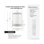 Samsung The Freestyle 2nd Gen Smart Portable Projector with Gaming Hub, 30” to 100” Big Screen, FHD, HDR, 360° Sound, Home.