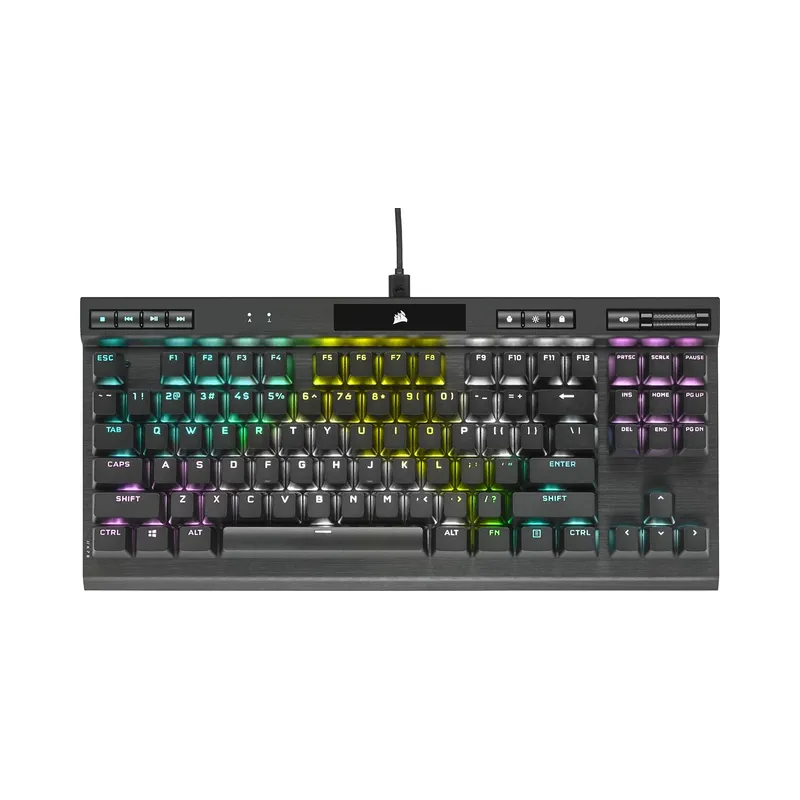 Corsair K70 RGB TKL CHAMPION SERIES Tenkeyless Mechanical Gaming Keyboard (CHERRY MX Silent Keyswitches: Linear and Quiet , Black - Brand New