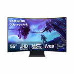SAMSUNG Odyssey Ark 55-Inch Curved Gaming Screen, 4K UHD 165Hz 1ms Quantum Mini-LED with Sound Dome Technology.