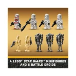 LEGO Star Wars Clone Trooper & Battle Droid Battle Pack Set for Kids 75372, Buildable Toy Speeder Bike Vehicle, Tri-Droid.