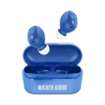 Wicked Audio Hiro True Wireless Bluetooth 5.0 Earbuds 12H Playtime Built-in Microphone, (Blue) - Brand New