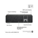 Logitech - MX Keys S for Mac Advanced Full-size Wireless Scissor Keyboard with Backlit keys for MacBook, iMac, iPad - Space.