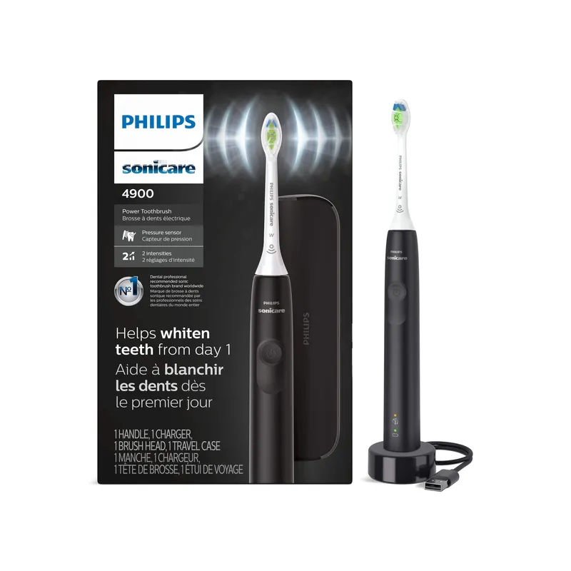 Philips Series 4900 Sonicare Toothbrush, 2-weeks per Charge, Black or White - Brand New