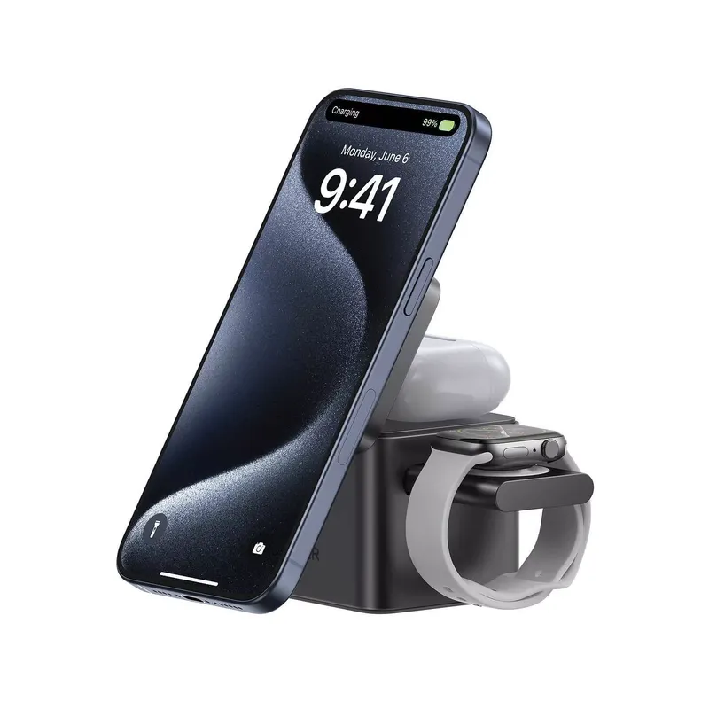 Anker MagGo 3-in-1 Cube Charging Station with Qi2 for iPhone, Airpod , Apple Watch - (Open Box) - Image 2