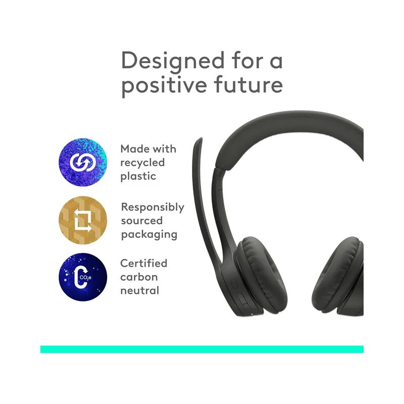 Logitech Zone 300 Wireless Bluetooth On-ear Headset With Noise-Canceling Microphone - Brand New - Image 3