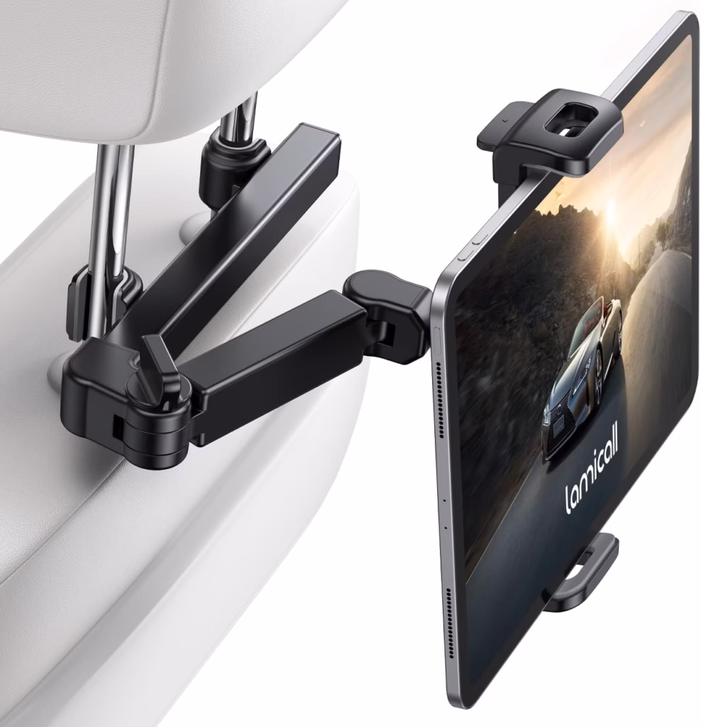 Lamicall Car Headrest Tablet Holder - [Extension Arm] Adjustable iPad Car Mount for Back Seat - Black - Brand New