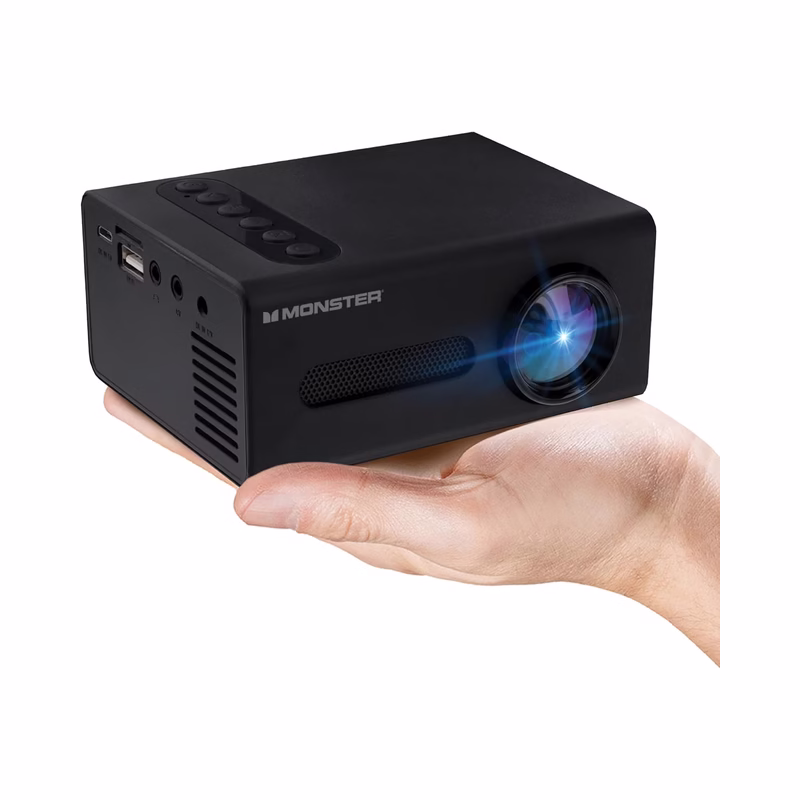 Monster Image Mini Small Format LCD Projector, HD 1080p, Black - Open Box - Image 2