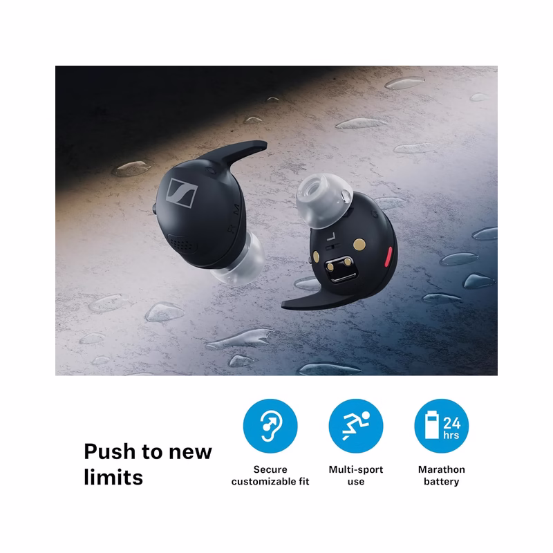 Sennheiser MOMENTUM Sport True Wireless Earbuds, Black - Brand New - Image 5