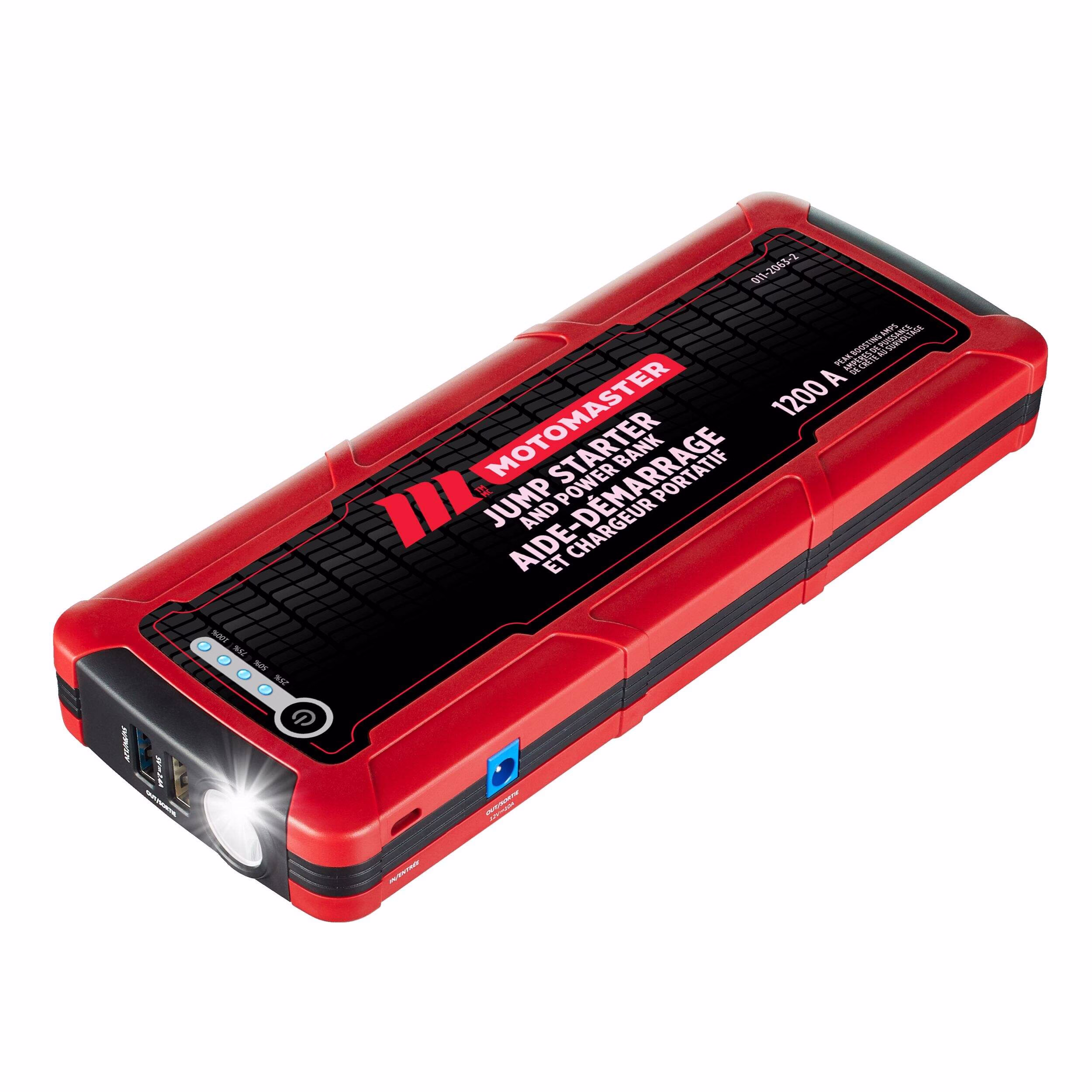 MotoMaster Jump Starter & USB Power Bank, Lithium-ion, 1200-Amp, 12V Booster Pack | Brand New - Image 5