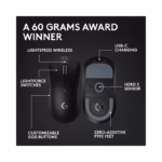 Logitech G PRO X Superlight 2 Wireless Gaming Mouse ,60g, HERO 2 Sensor – (Open Box) - view 4
